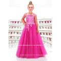 New arrival appliqued beaded feito sob medida vestido de festa de flor vestido de menina CWFaf3353